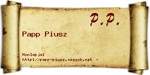 Papp Piusz névjegykártya